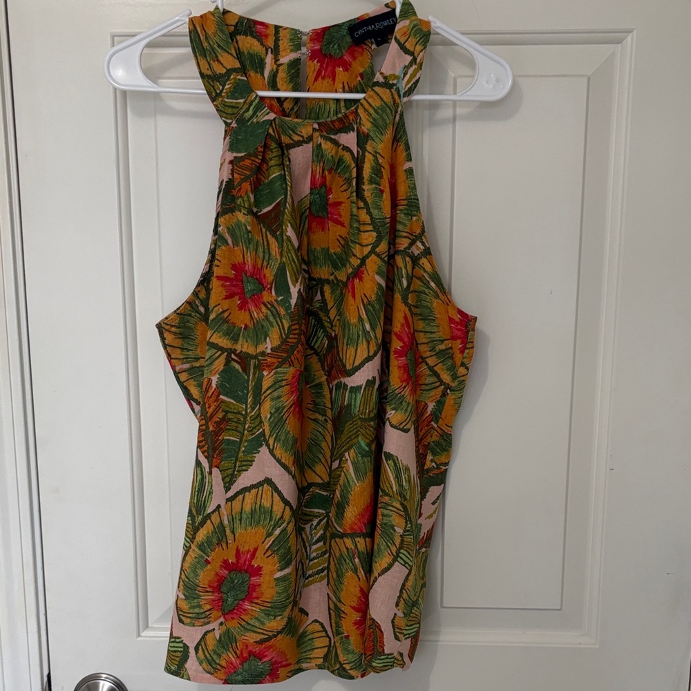 Women’s Tropical Floral Halter Top